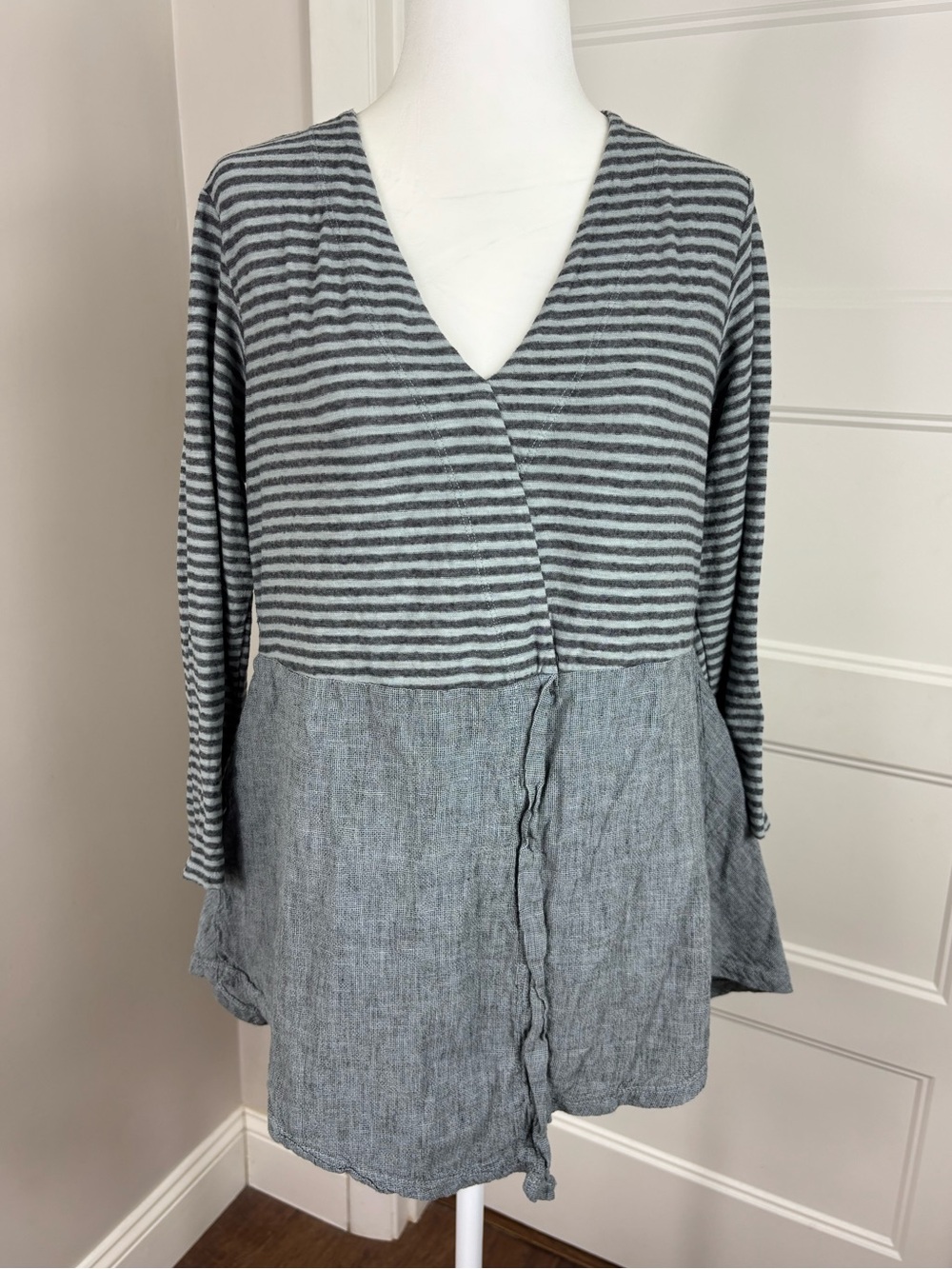 Cut Loose Color Blocked Lagenlook Blouse Size S